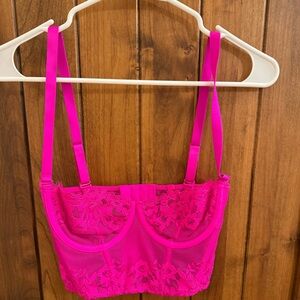 Skims Neon Pink corset bustier top